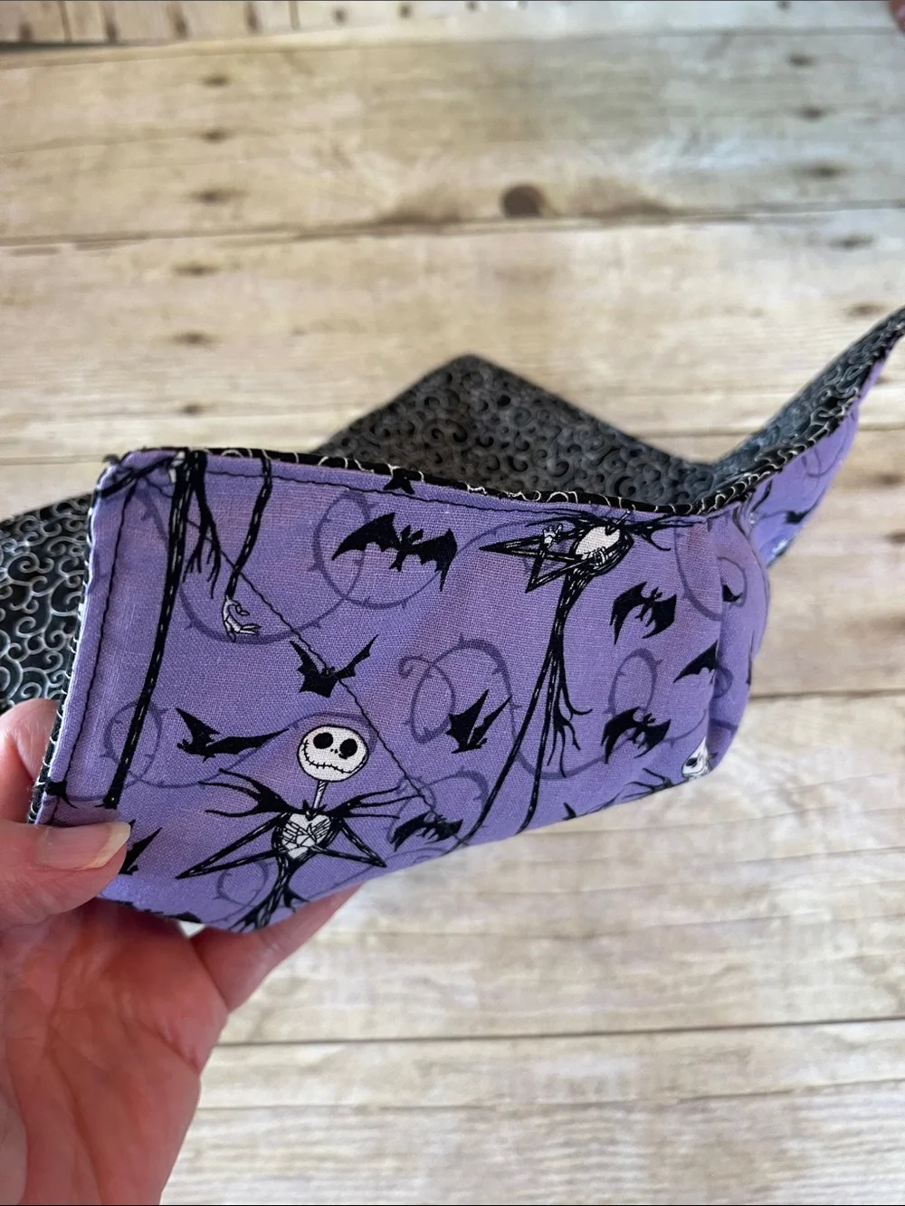 Micro/Ice Cream Bowl Cozy Jack Skellington Purple&Black Reversible
